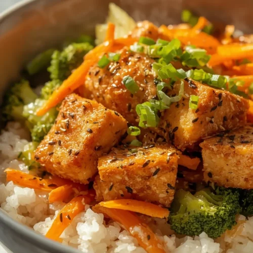Easy Crispy Tofu Rice Bowls (30-Minute) 4 Crispy Tofu Rice Bowls