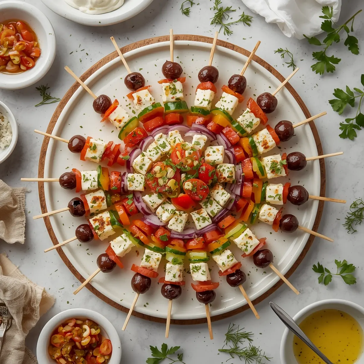 Easy Greek Salad Skewers (No-Bake Appetizer in 15 Minutes) 2 Greek Salad Skewers 2