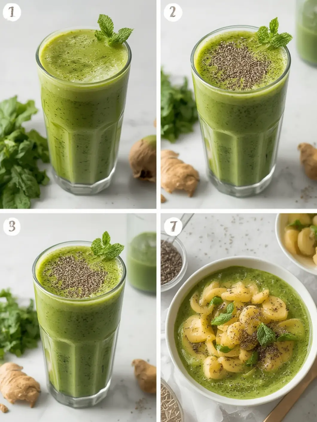 Easy way to make Green Detox Smoothie with 2 ingredients 2 Green Detox Smoothie 1