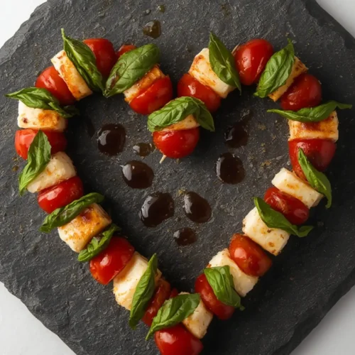 Mini Heart Shaped Caprese Skewers 3