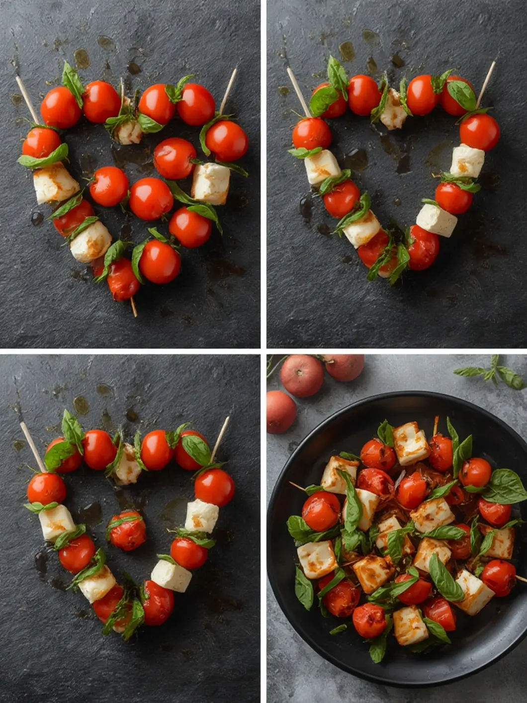 Mini Heart Shaped Caprese Skewers 4