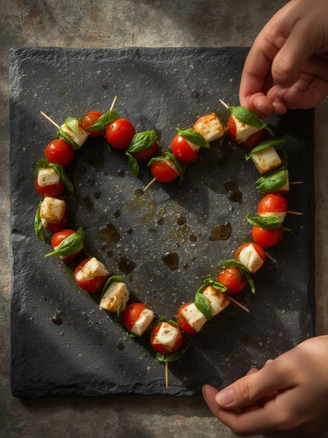 Mini Heart Shaped Caprese Skewers 5