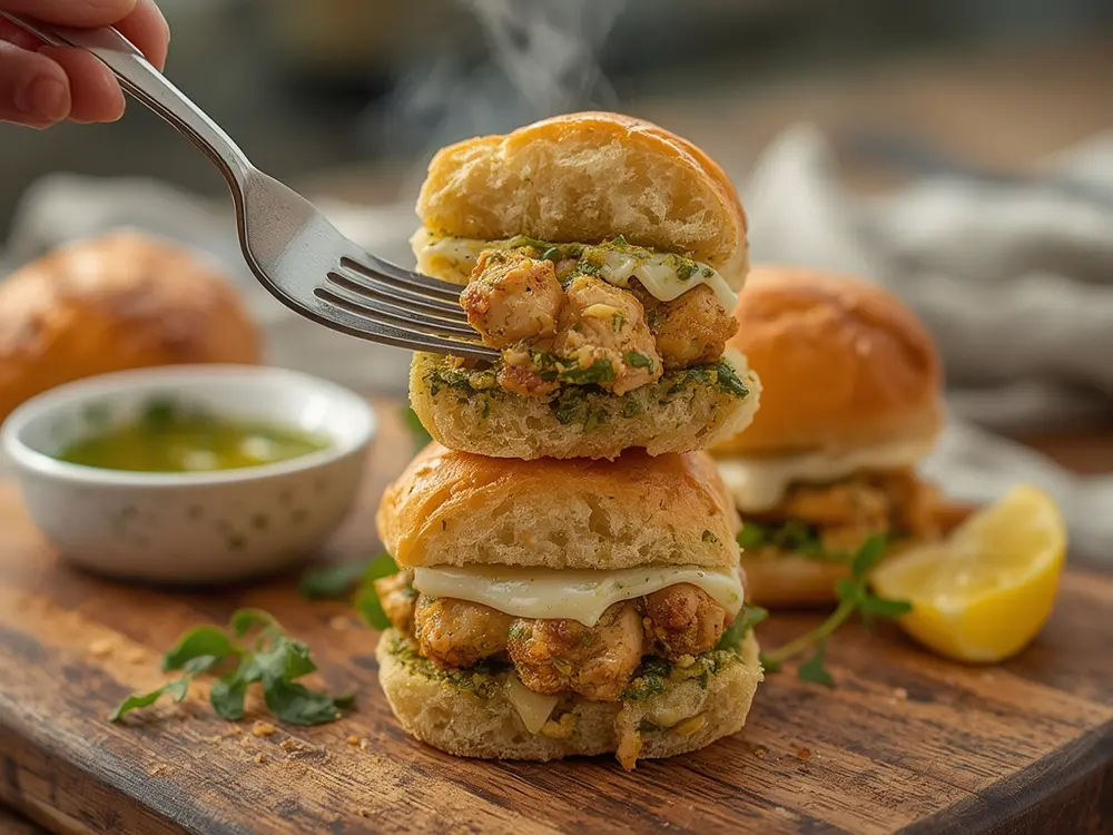 Easy Pesto Chicken Sliders (15-Minute) 4 Pesto Chicken Sliders healthy ingredients