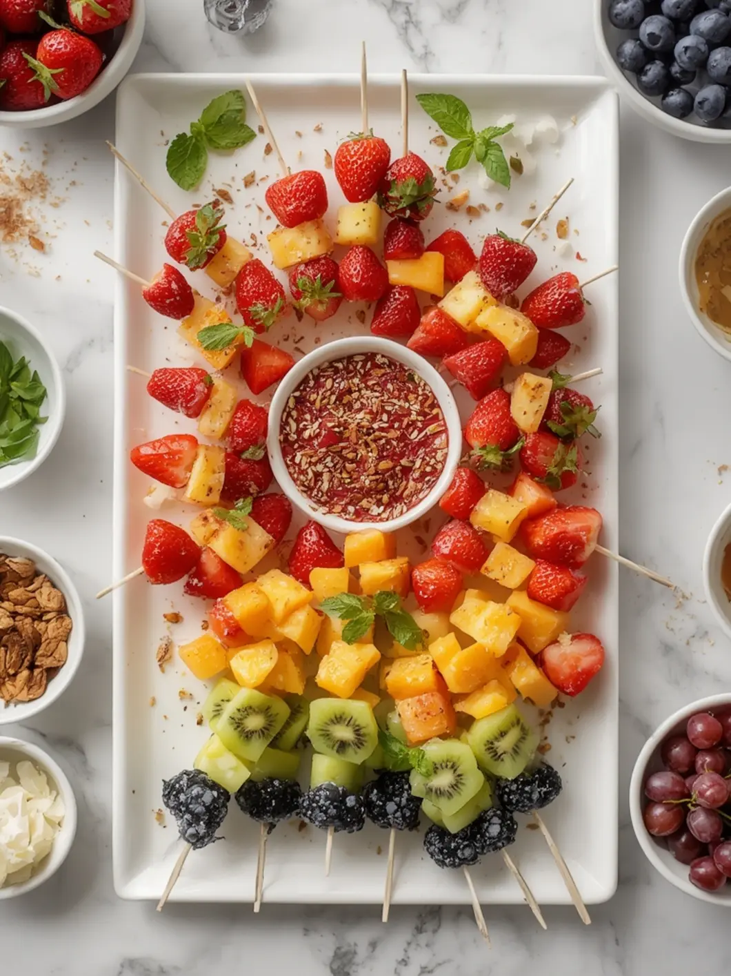 Rainbow Fruit Skewers variations
