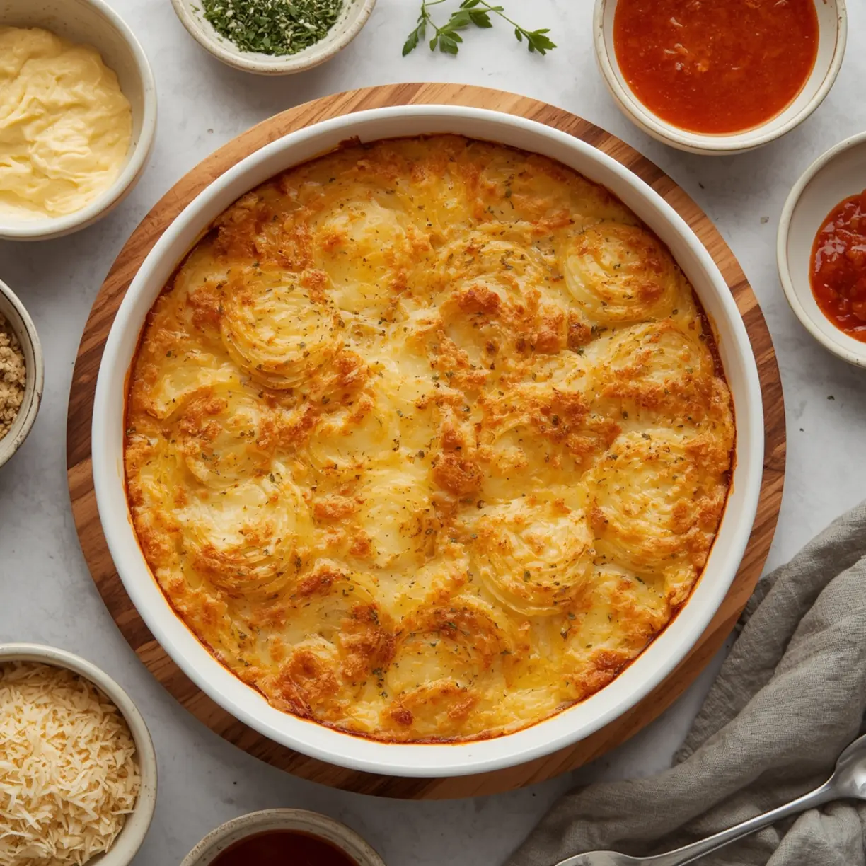 Prepped ingredients for scalloped potatoes