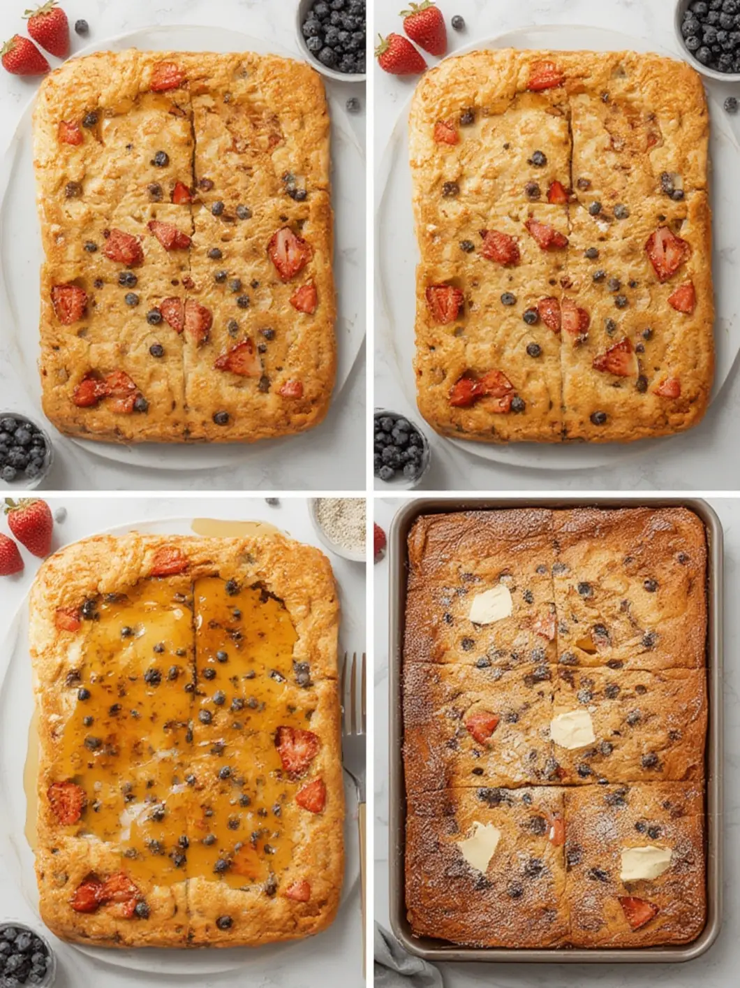 Sheet Pan Pancakes fresh out of the oven