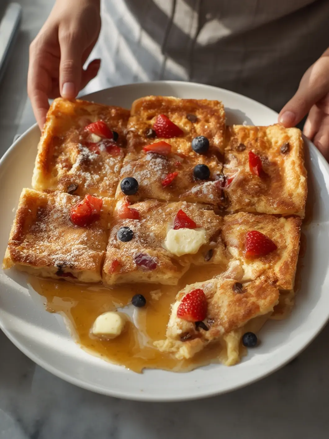 Mixing the batter for Sheet Pan Pancakes
