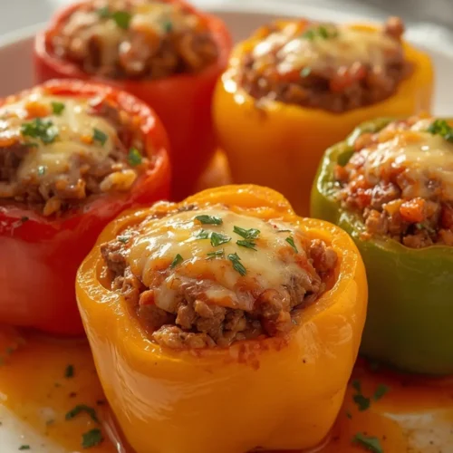 Easy Stuffed Bell Peppers (5-Ingredient Dinner) 6 Stuffed Bell Peppers