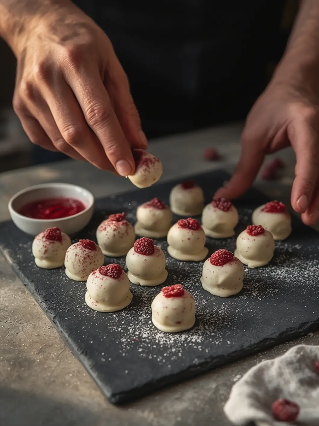 White Chocolate Raspberry Truffles 2
