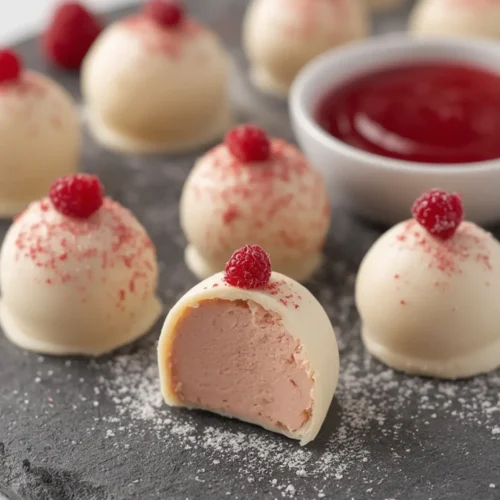White Chocolate Raspberry Truffles