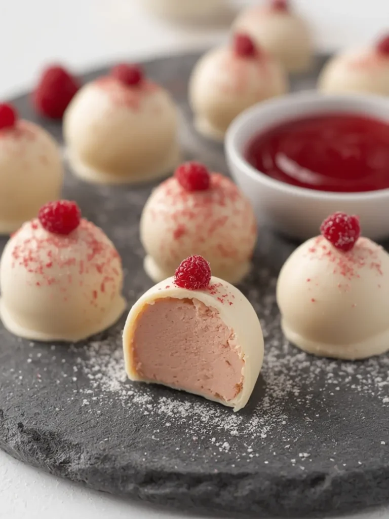 White Chocolate Raspberry Truffles