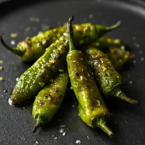 blistered shishito peppers with yuzu