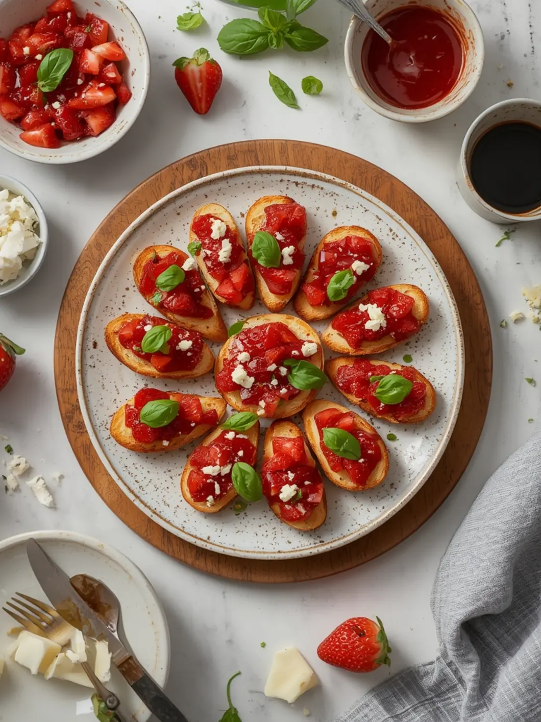 Easy Mini Strawberry Bruschetta for Appetizers & Party Food 2 mini strawberry bruschetta 2