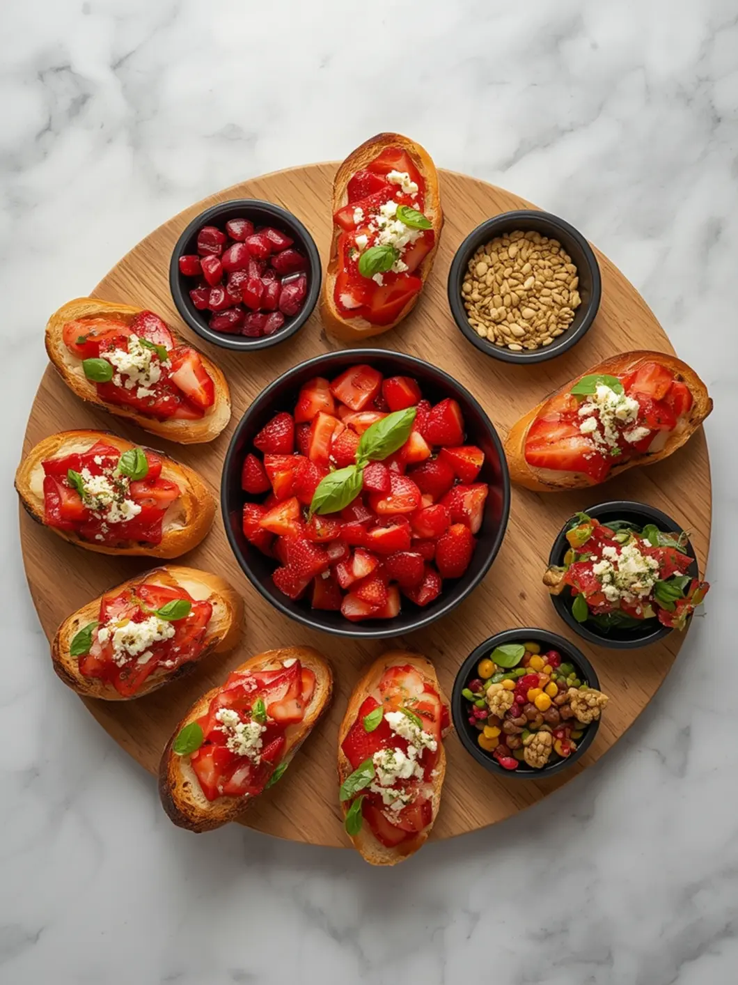 Easy Mini Strawberry Bruschetta for Appetizers & Party Food 5 mini strawberry bruschetta variations