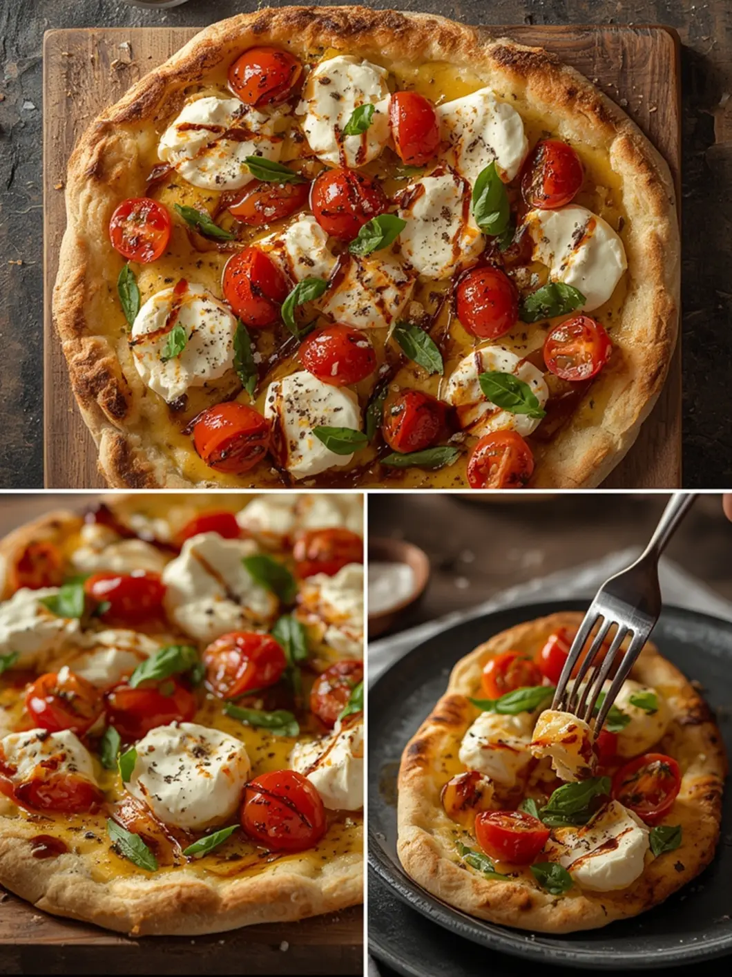 Crispy 6-Ingredient Caprese Flatbread 3 caprese flatbread 1