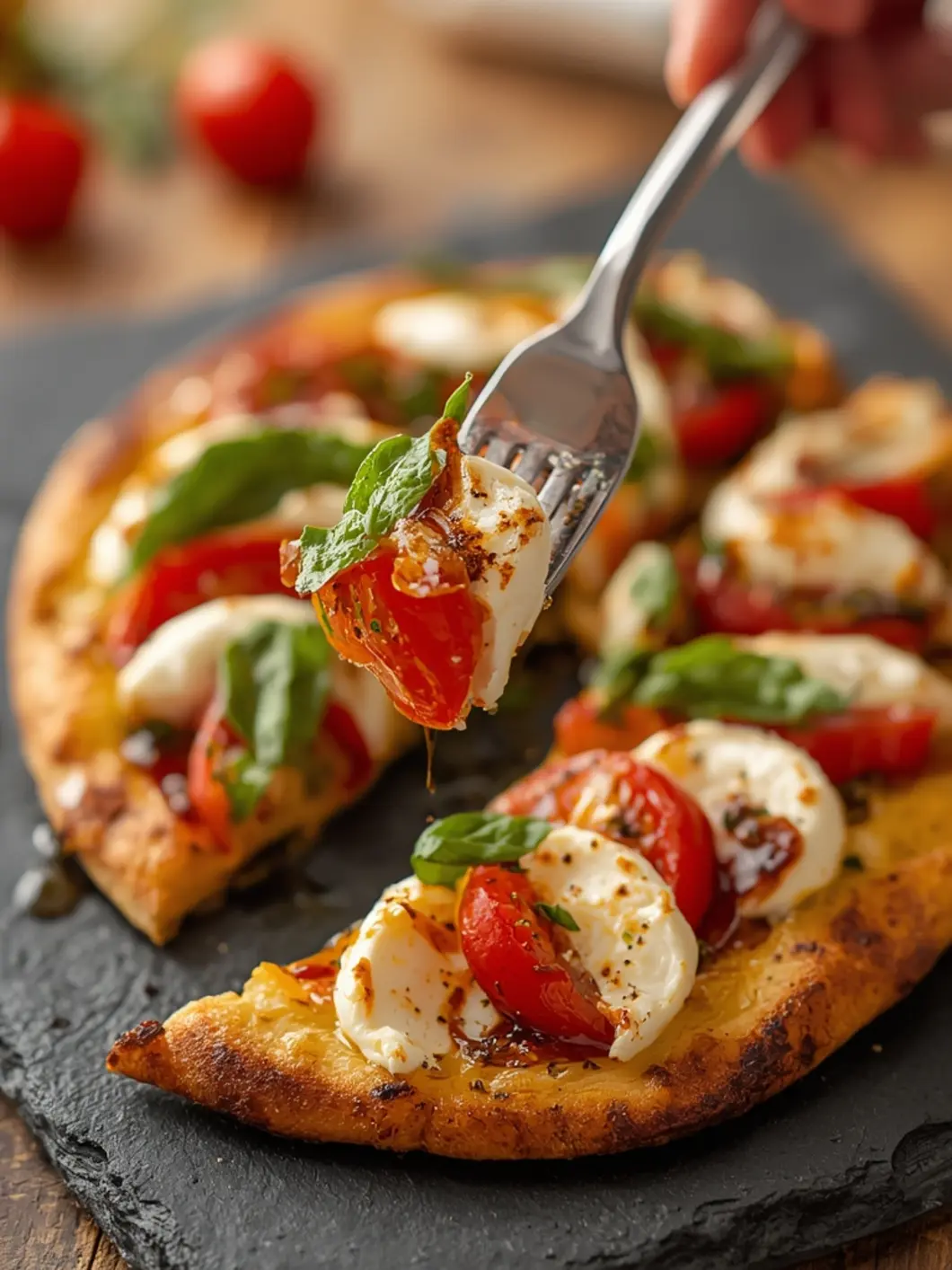 Crispy 6-Ingredient Caprese Flatbread 4 caprese flatbread 3