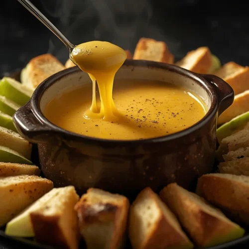 Easy Creamy Cheese Fondue (5-Ingredient) for Appetizers & Party Food 6 cheese fondue