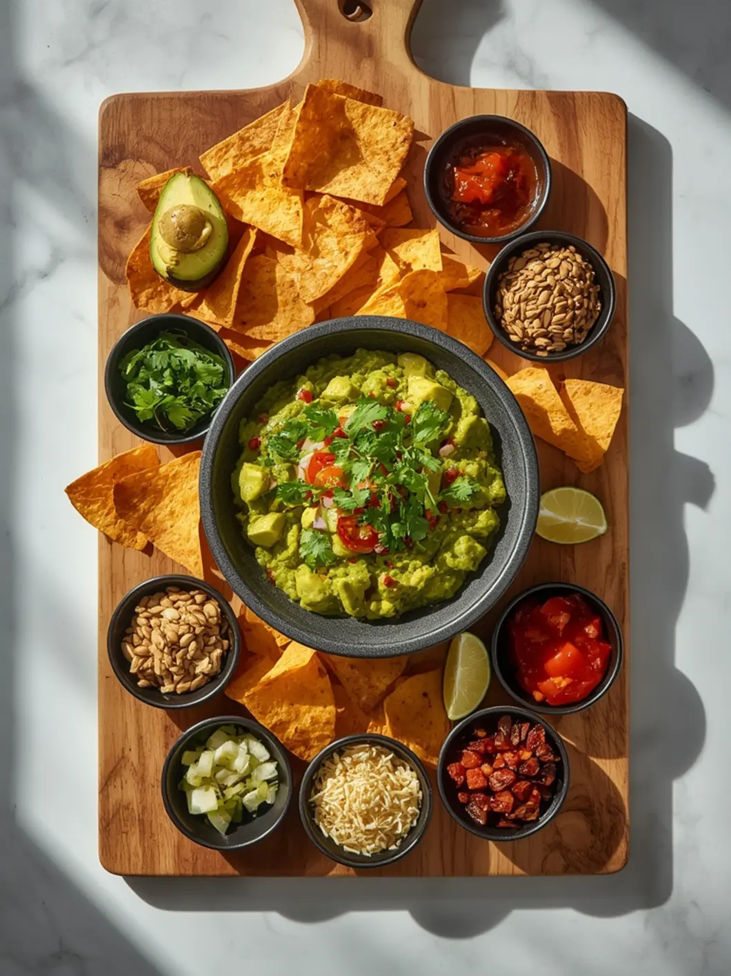 Creamy Avocado Guacamole & Crispy Tortilla Chips (No-Cook Party Appetizer) 5 guacamole and chips variations