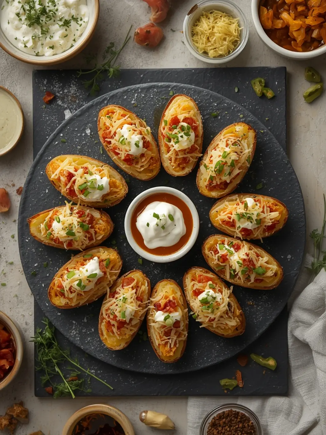 Crispy Loaded Potato Skins Recipe - Easy Appetizers & Party Food 2 loaded potato skins 2