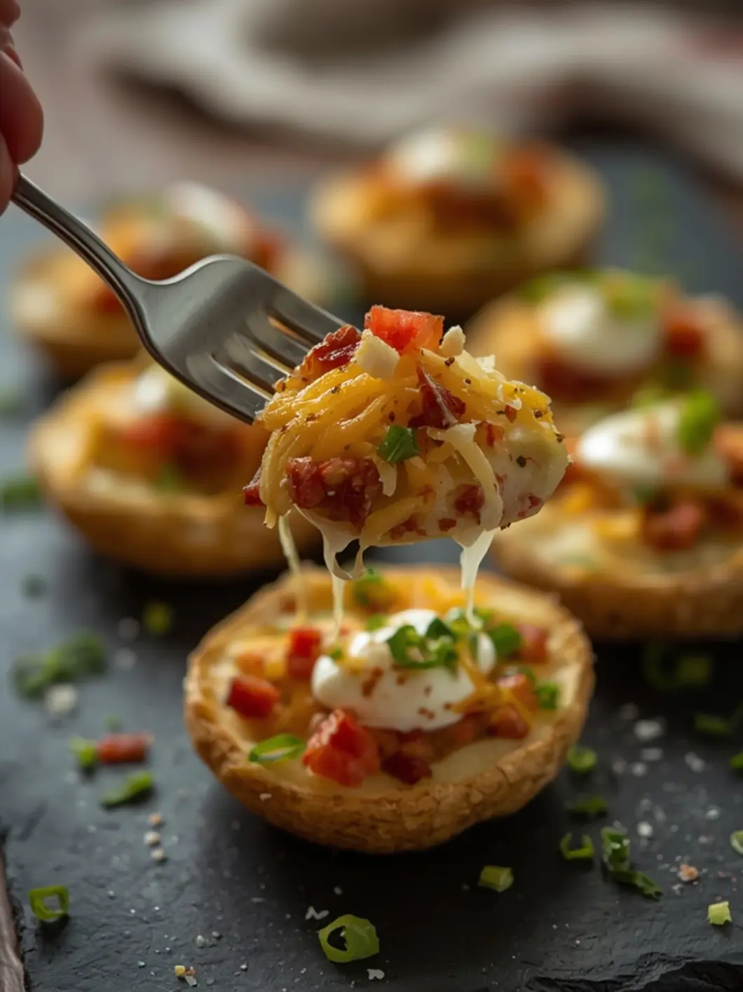 Crispy Loaded Potato Skins Recipe - Easy Appetizers & Party Food 4 loaded potato skins 3