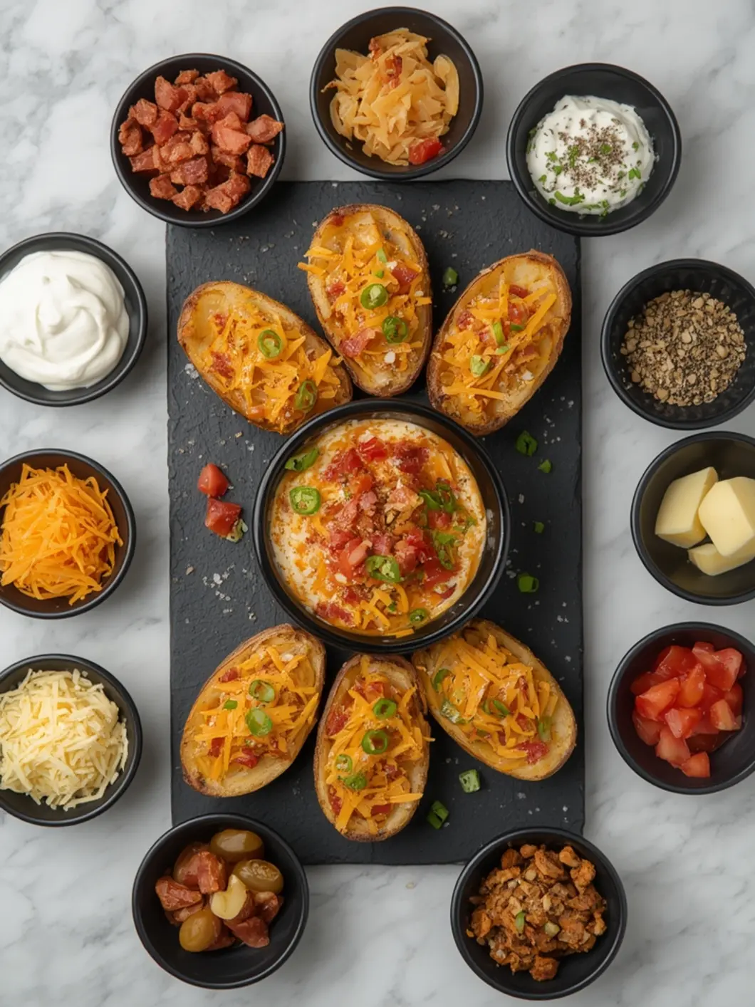 Crispy Loaded Potato Skins Recipe - Easy Appetizers & Party Food 5 loaded potato skins variations