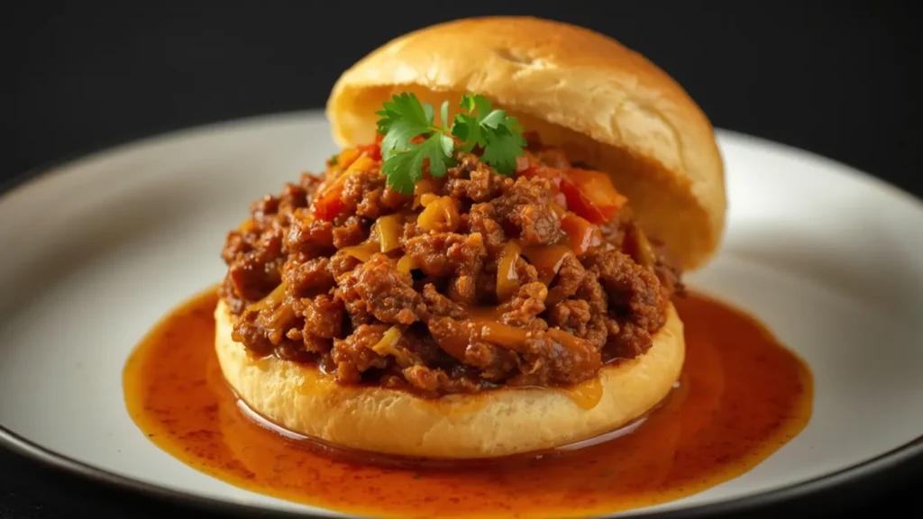 Sloppy Joes: One-Pot Creamy Sloppy Joes recipe served on a toasted bun as a 30-Minute Meals dinner idea.