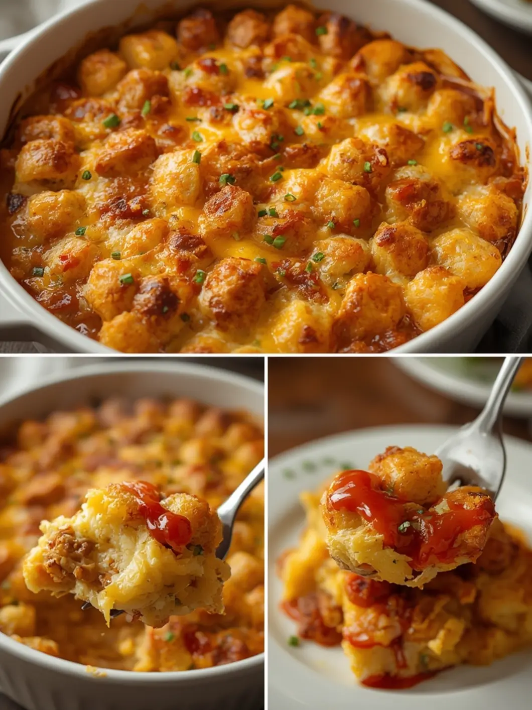 Quick 25-Minute Golden Tater Tot Breakfast Bake (Oven) 3 tater tot breakfast bake 1