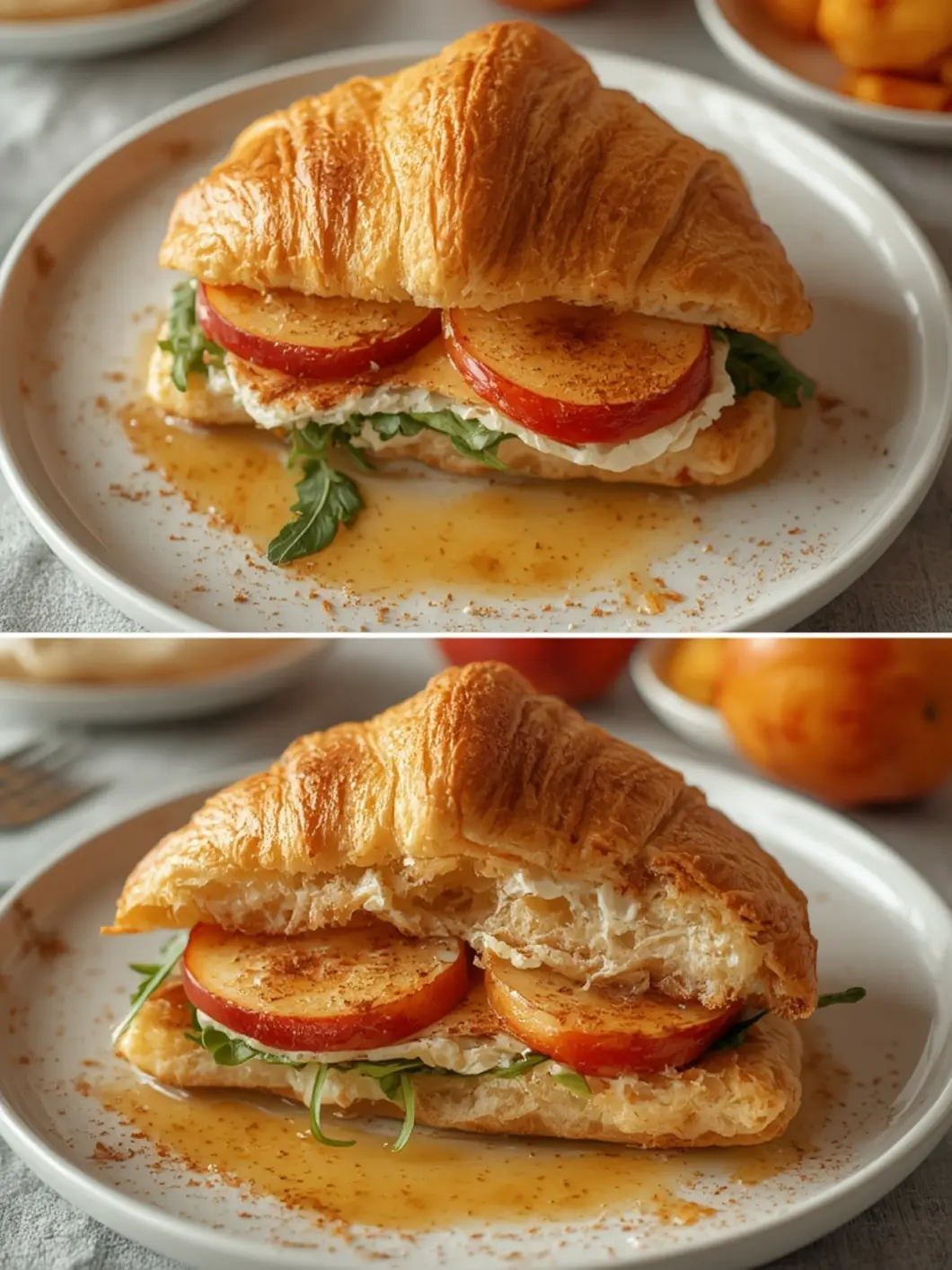 apple goat cheese croissant sandwich 1