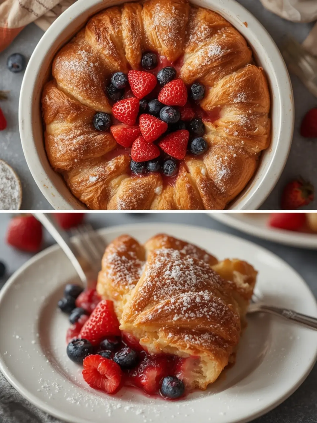 Berry Croissant Breakfast Bake Recipe Easy 25 Min 3 berry croissant bake 1
