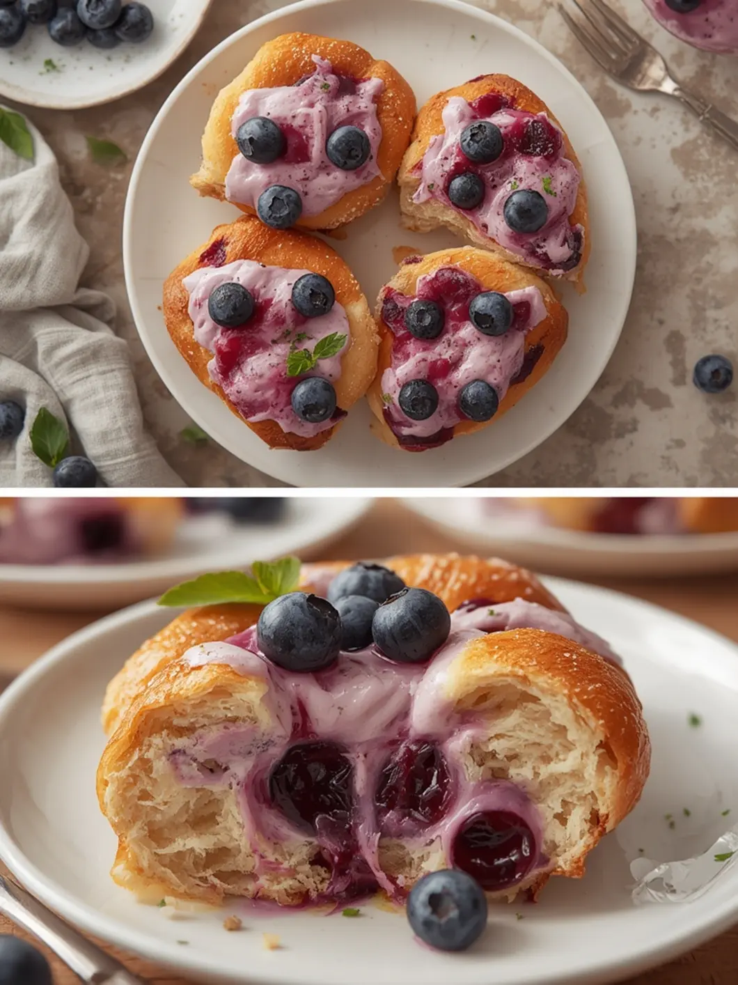 blueberry cream brioche buns 1