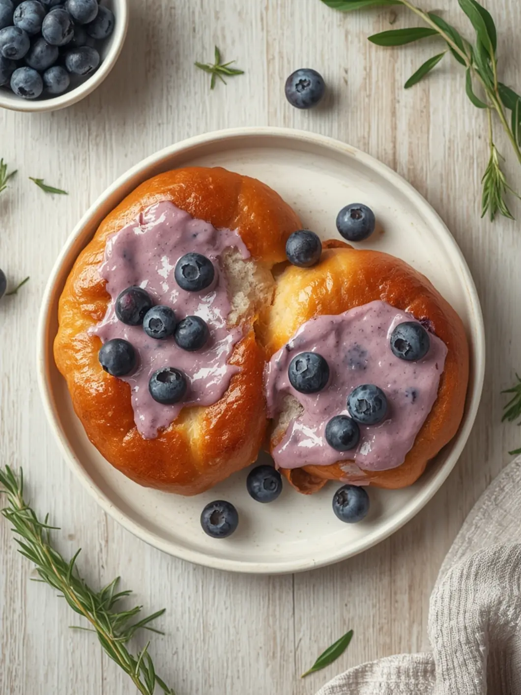blueberry cream brioche buns 2