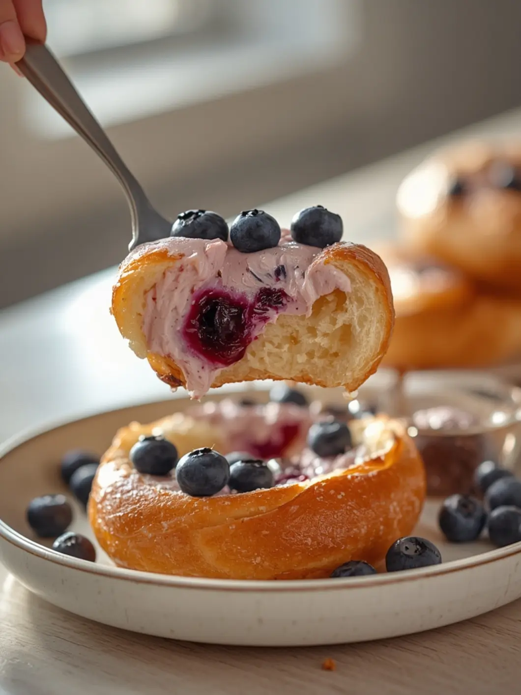 blueberry cream brioche buns 3