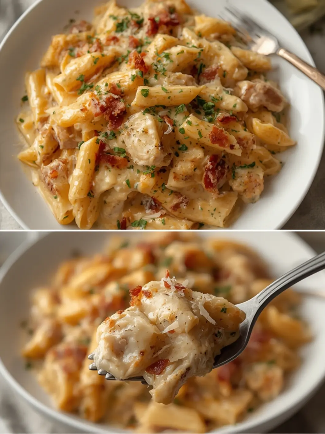 Creamy Chicken Bacon Ranch Pasta 3 chicken bacon ranch pasta 1