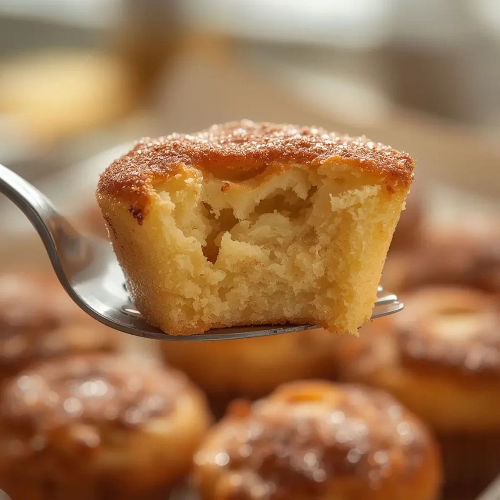 cinnamon-sugar-french-toast-muffins: Golden brown cinnamon sugar French toast muffins in a muffin tin with a crispy sugar topping and soft interior visible.