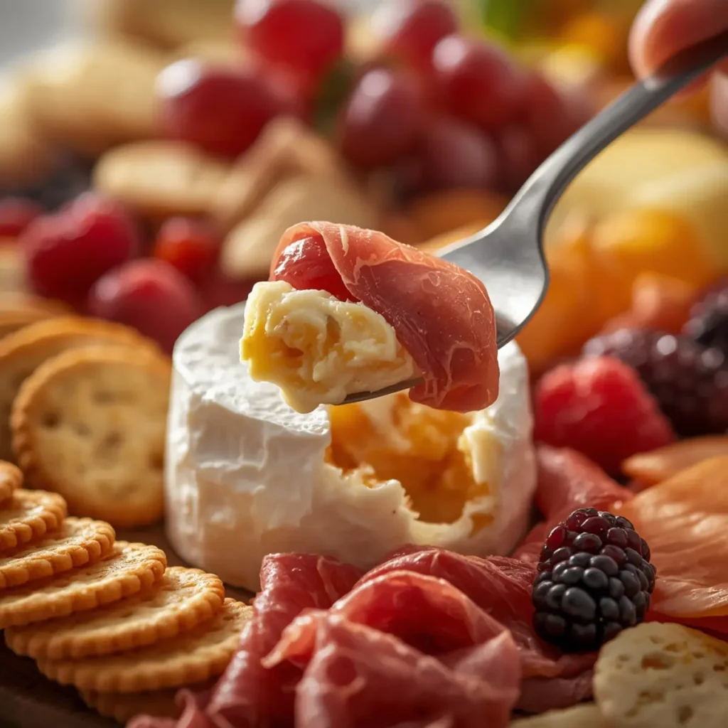 : Stunning charcuterie board with mixed cheeses, cured meats, and fresh fruits for easy party ideas.