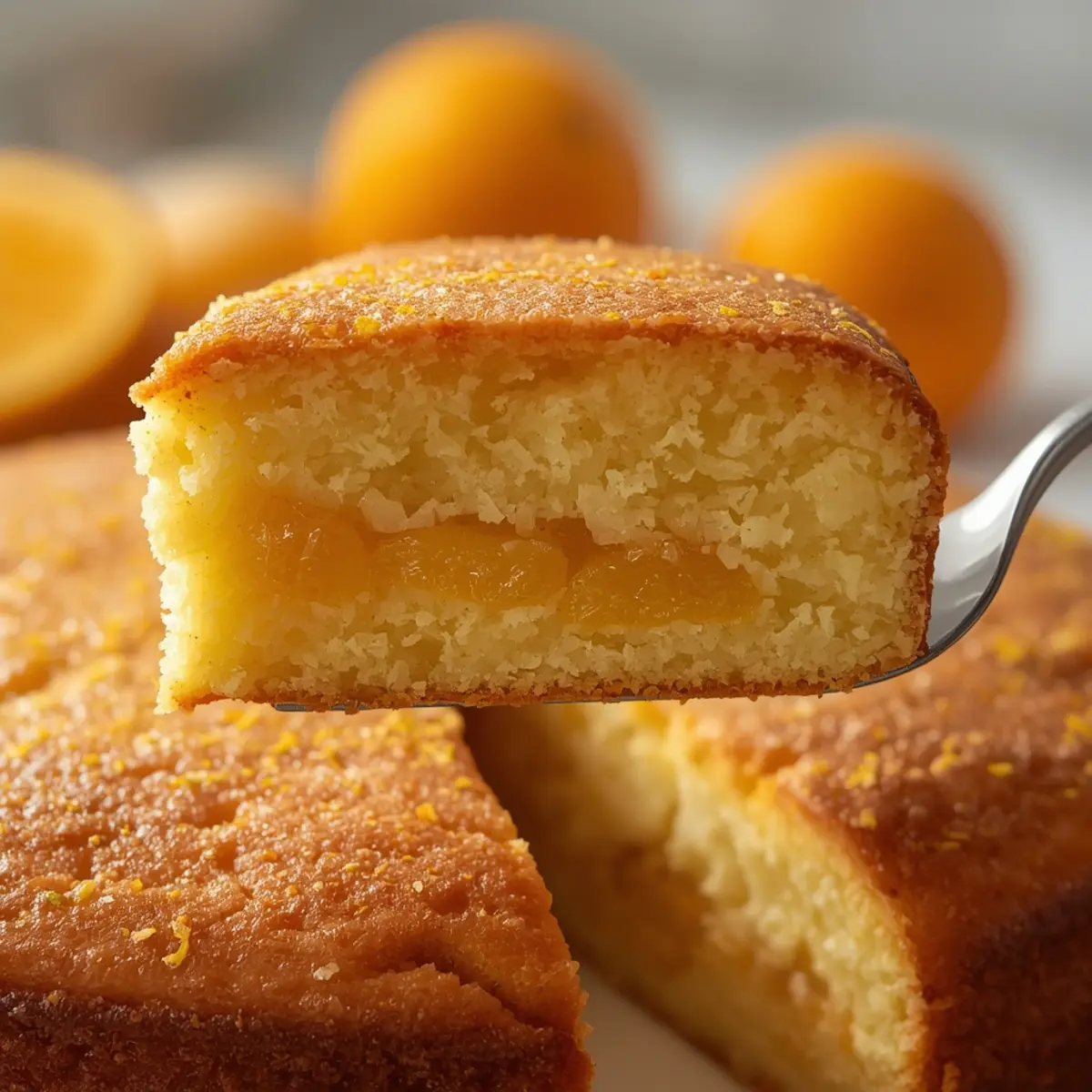 : Moist Sicilian whole orange cake with a golden crust and zesty citrus crumb, a perfect dessert recipe.