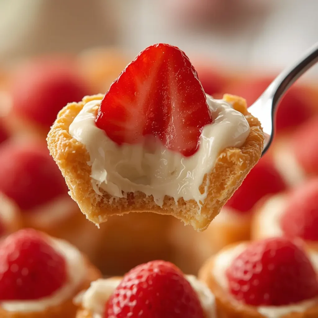 : Einfache Tartelettes with erdbeeren and mascarpone cream, golden crust, fresh strawberries on top