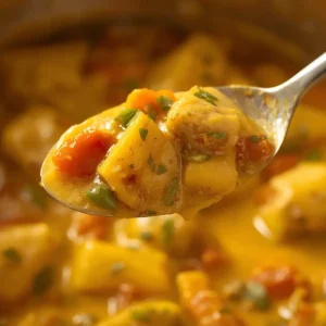 filipino style chicken curry coconut: Creamy Filipino chicken curry with coconut milk, tender chicken and vegetables in a golden sauce.