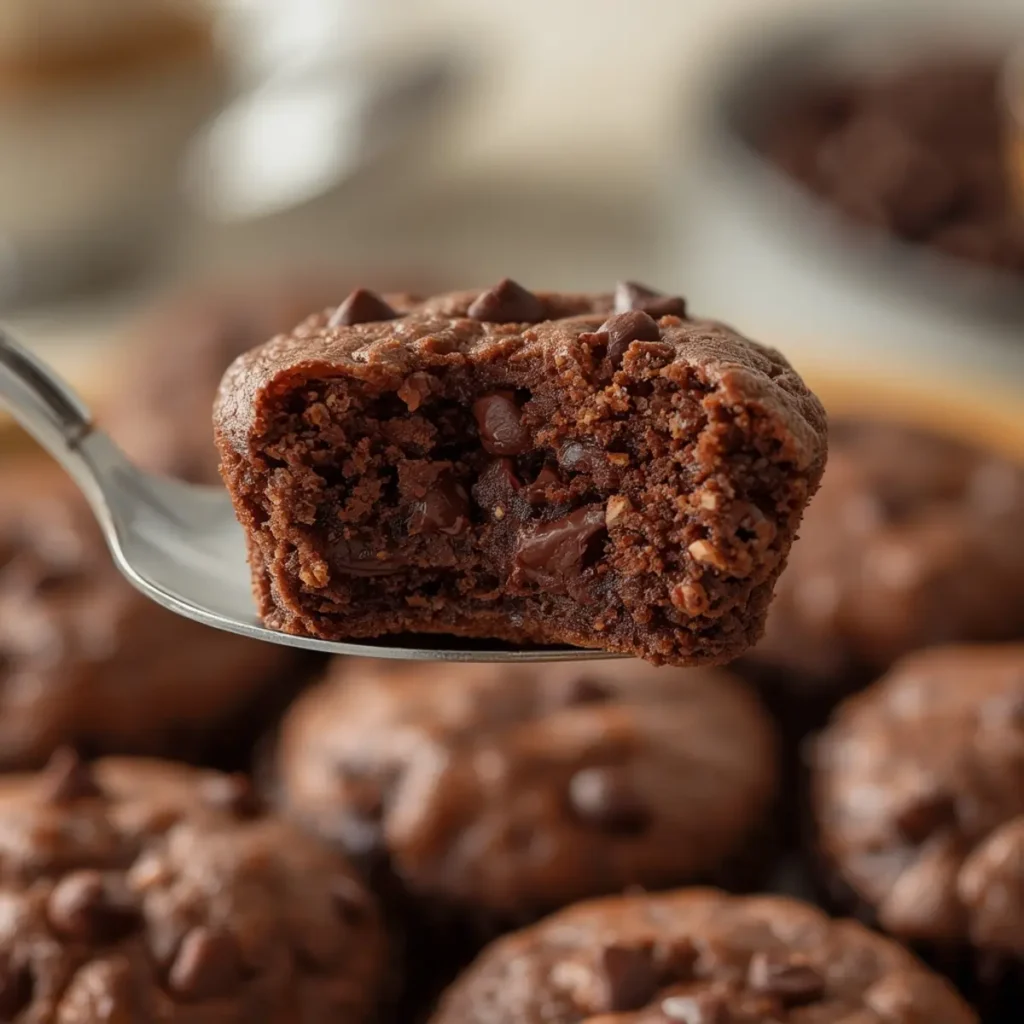 genial einfach mini: Genial einfach mini rezepte: tiny chocolate brownie bites with glossy finish and soft texture.