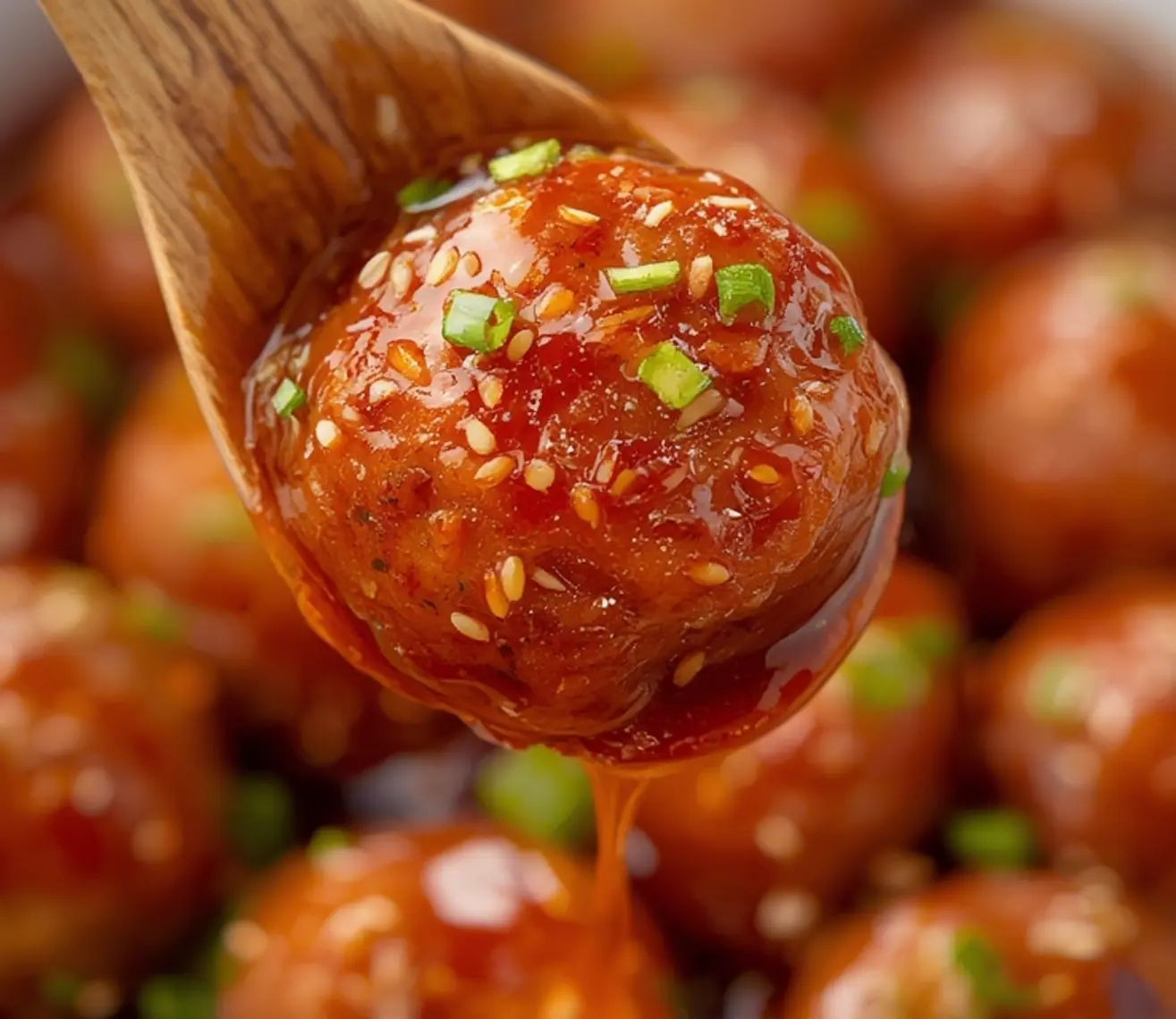 honey sriracha glazed meatballs 1