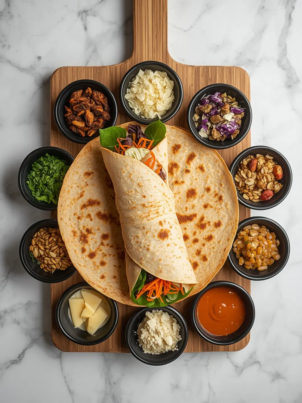 hummus wrap variations