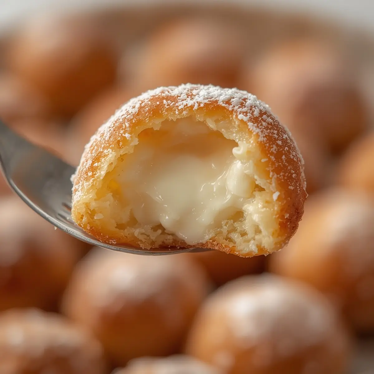 korean milk cream donut: Freshly fried Korean milk cream donuts stuffed with rich white creamy filling ready to eat