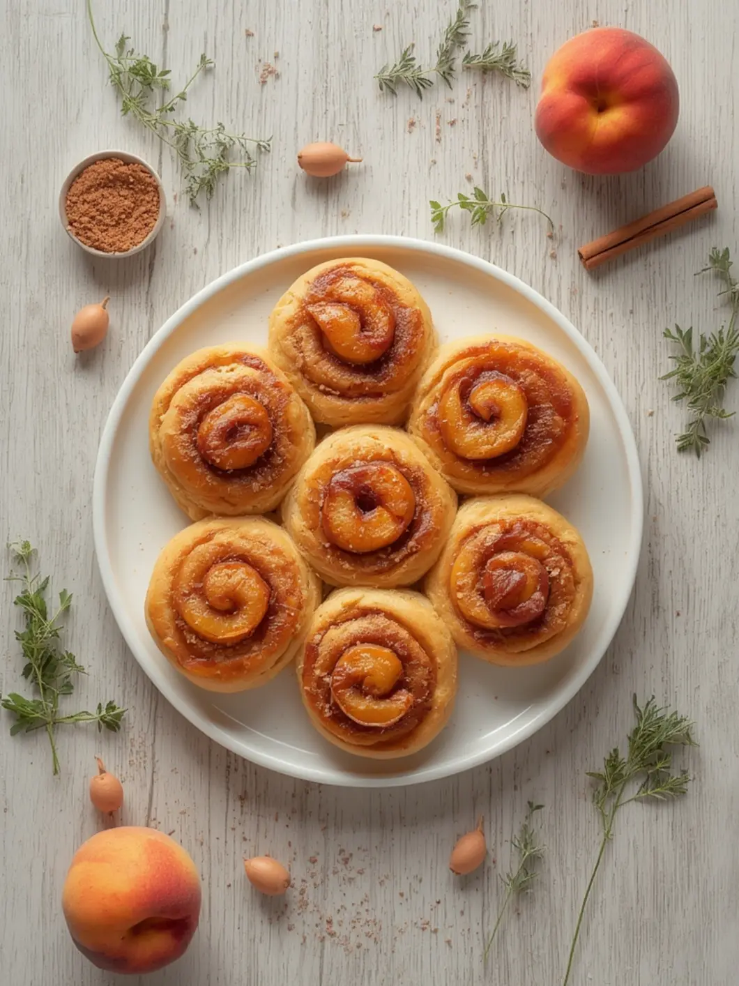 peach pie cinnamon rolls 2