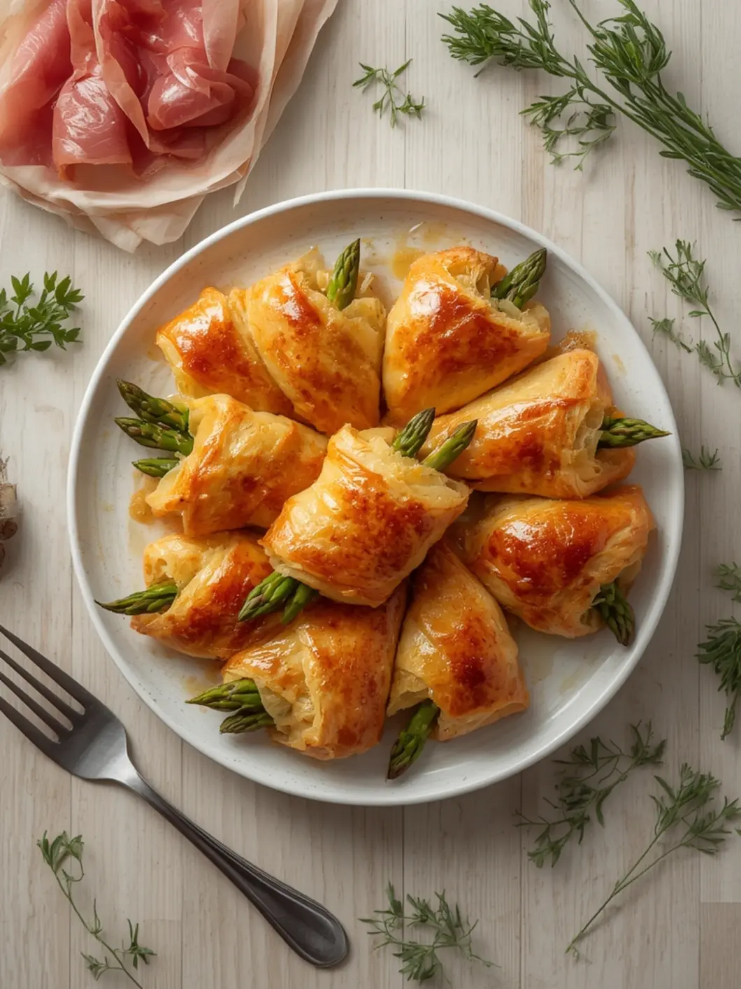 prosciutto asparagus puff pastry bundles 2