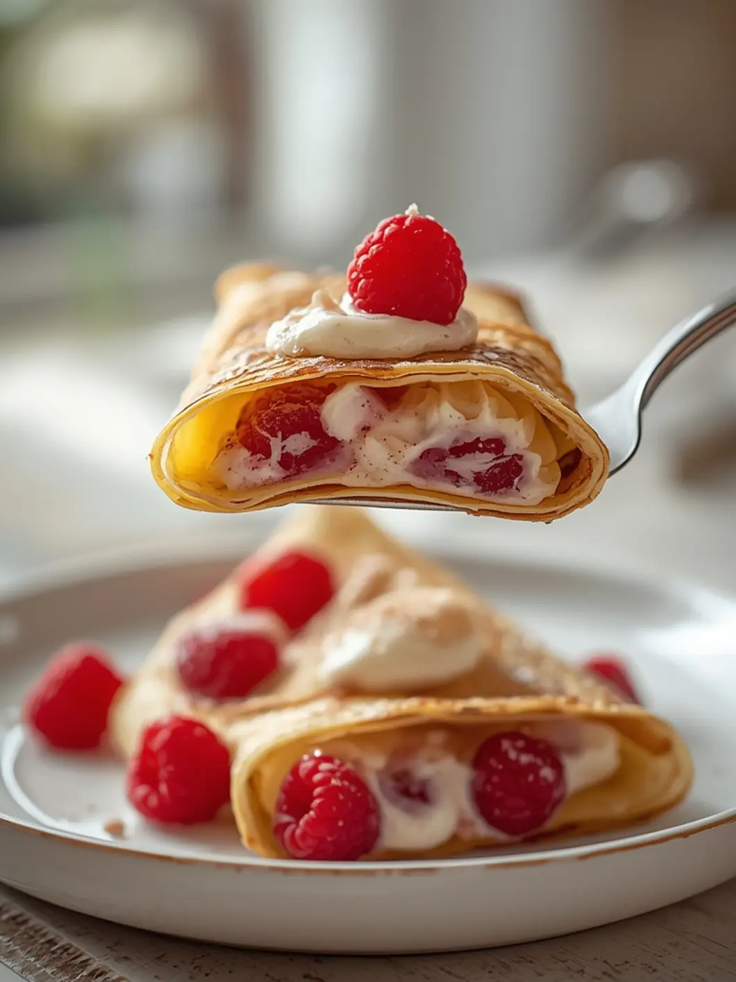 raspberry vanilla cream crepes light 3