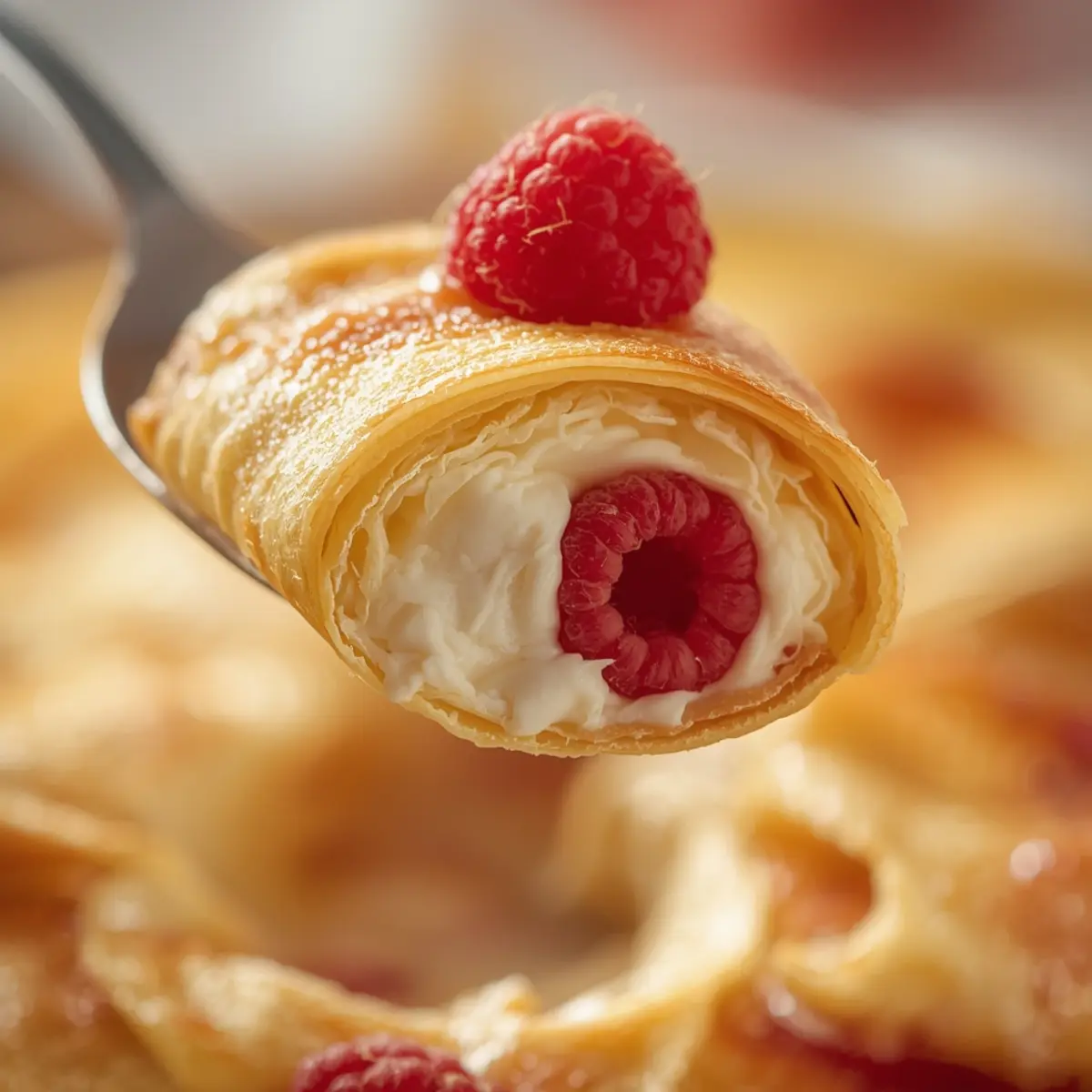 raspberry vanilla cream crepes light: Raspberry vanilla cream crepes with fresh berries and sweet filling