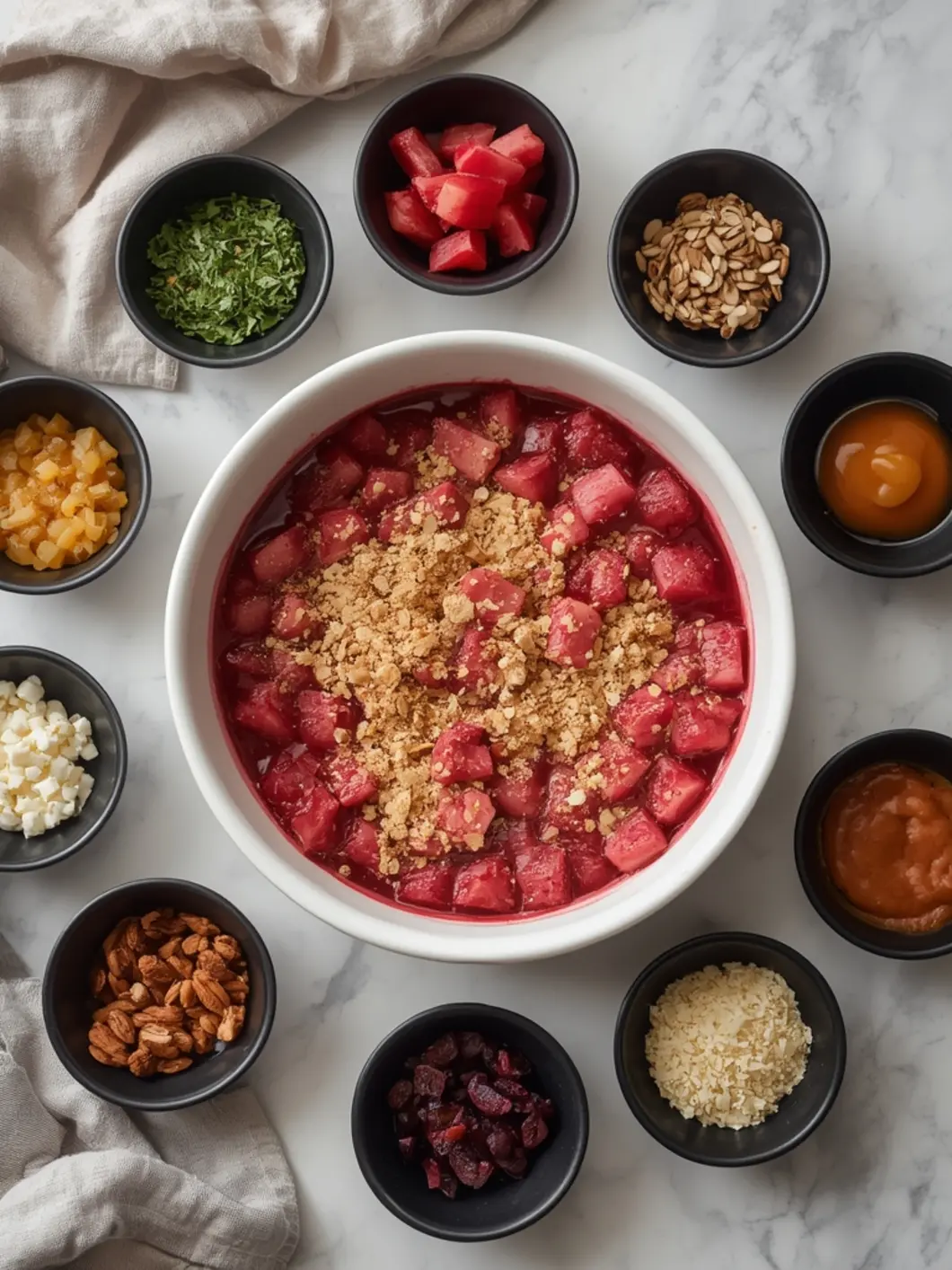 rhubarb crumble variations