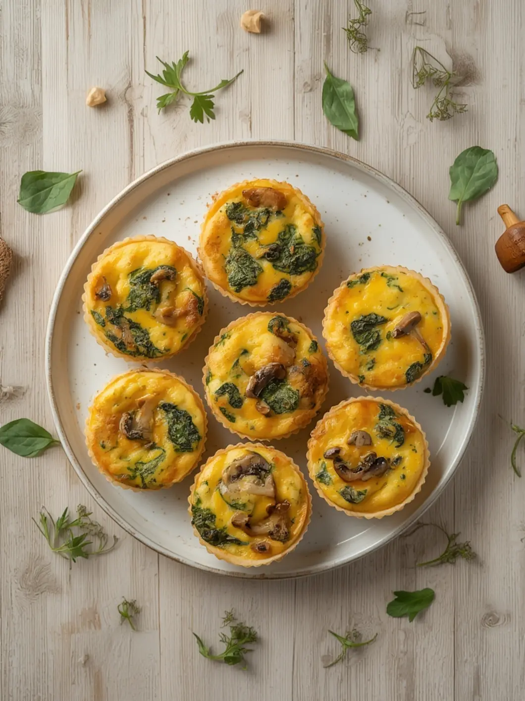 Easy Spinach And Mushroom Quiche Muffins 2 spinach mushroom quiche muffins 2