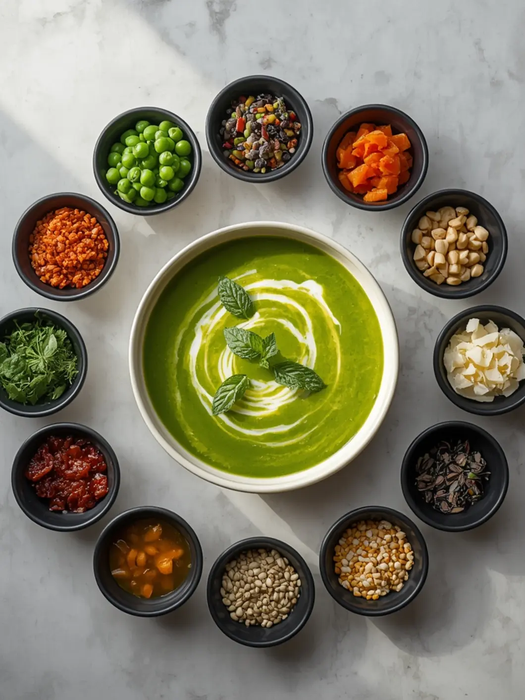 spring pea soup variations