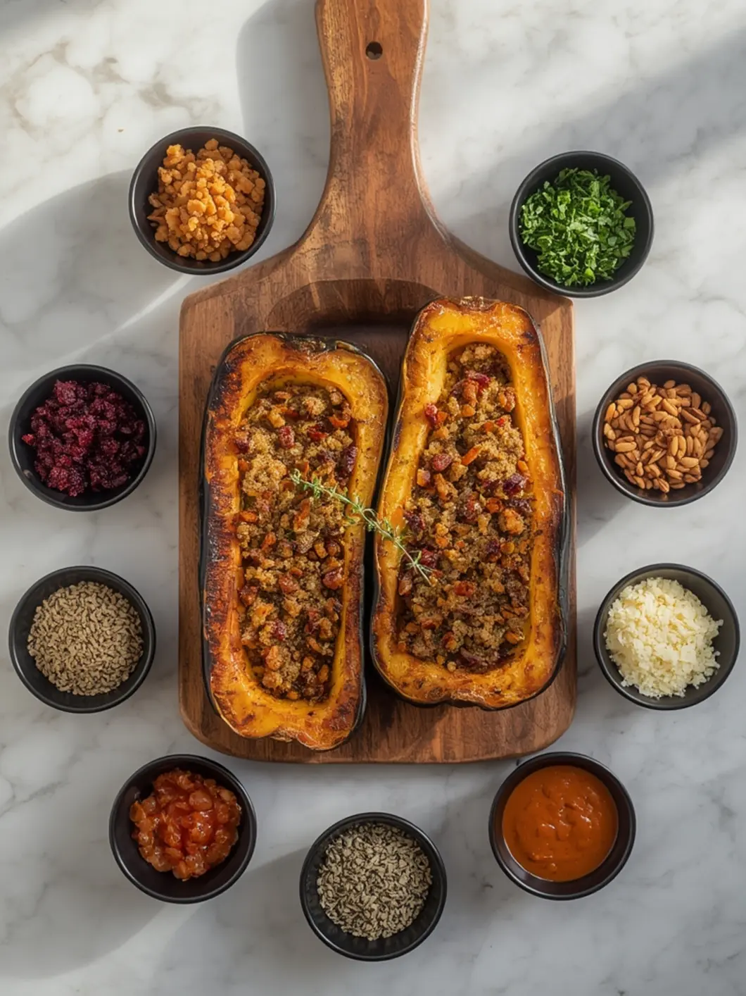 stuffed acorn squash variations